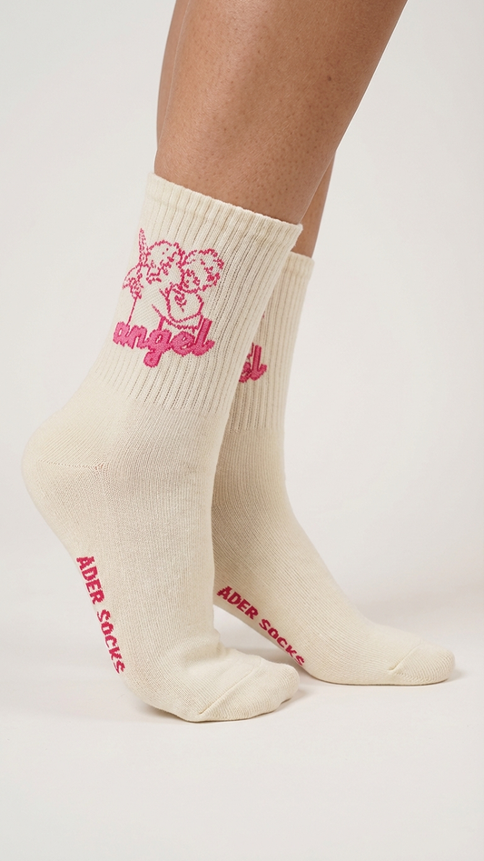 Angel Mid Tube Simplified Letters For Men And Women Sports Casual Trend Socks